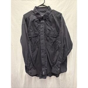 5.11 Tactical Series Mens 2XL Black Long Sleeve Button Down Shirt Utility